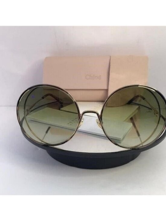 New Original Chloe Gold & Green Round Sunglasses HANAH COLLECTION main image 4